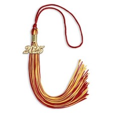 Endea Graduation Red/Gold Mixed Color Tassel With Gold Date Drop