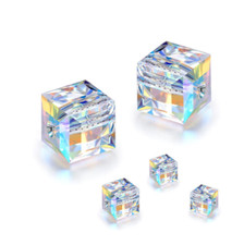 6mm Cube Square Faceted Austria Crystal Colorful Loose Beads Jewelry DIY Making