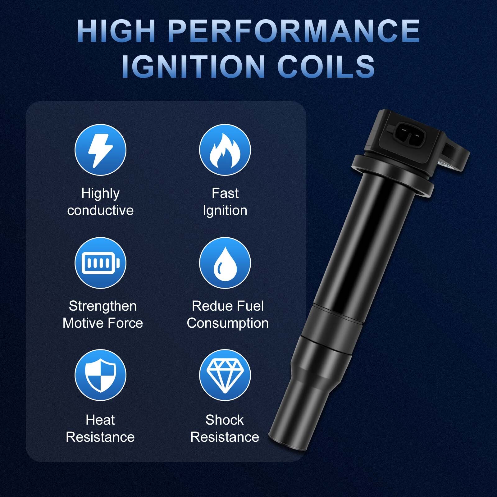 4 Ignition Coil Pack For Hyundai Accent L4 1.6L Kia Rio5 Rio 2006 2007