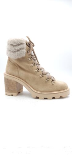 Jimmy Choo Women's Eshe Shearling High Block Heel Hiking Boots Size 11 - Picture 1 of 7