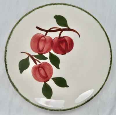Pippin Luncheon Plate Blue Ridge Southern Pottery 3 Apples Green Edge ...