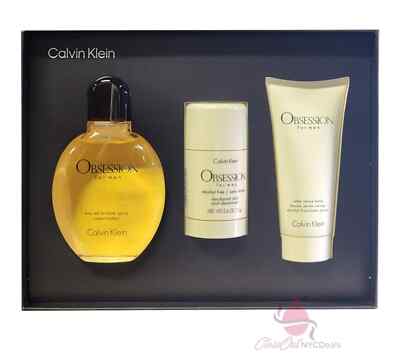 Calvin Klein Obsession Gift Set - 3 Pc Set-4.2 oz EDT Spray + After Shave + Deo
