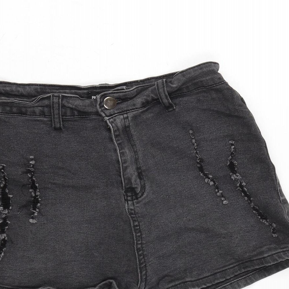 PRETTYLITTLETHING Womens Grey Cotton Basic Shorts… - image 3