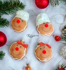 Gingerbread Baker Boy  Girl Ornaments New Shatter Proof Plastic Christmas Decor