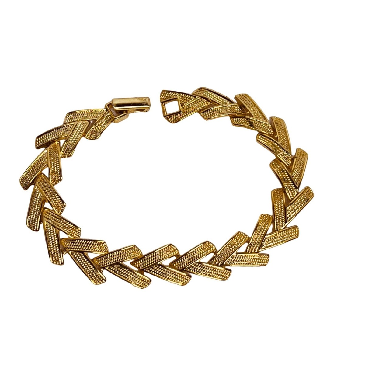 Vantique L BEADS BRACELET ヴィンテージ Vintage Gold Tone V Shaped Links Bracelet | eBay