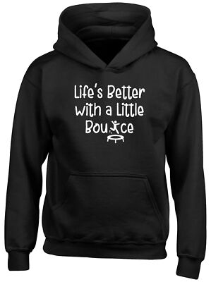 Lustiger Trampolin Kinder Hoodie Leben besser mit einem kleinen Sprung Jungen Mädchen Geschenk Top