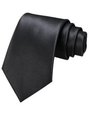 Solid Color Tie Mens Necktie for Business and Wedding Black2