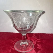 Vintage Depression Low Sherbet Compote Optic Pedestal Bowl - 3 Seams Air Bubbles