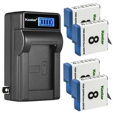 Wall Charger & 4 battery for GoPro HERO8 BLACK AJBAT-001 HERO7 HERO6 HERO5 2018