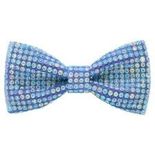 Rhinestone Bow Ties for Men Pre-tied Sequin Diamond Mens Women Tuxedo Blue a