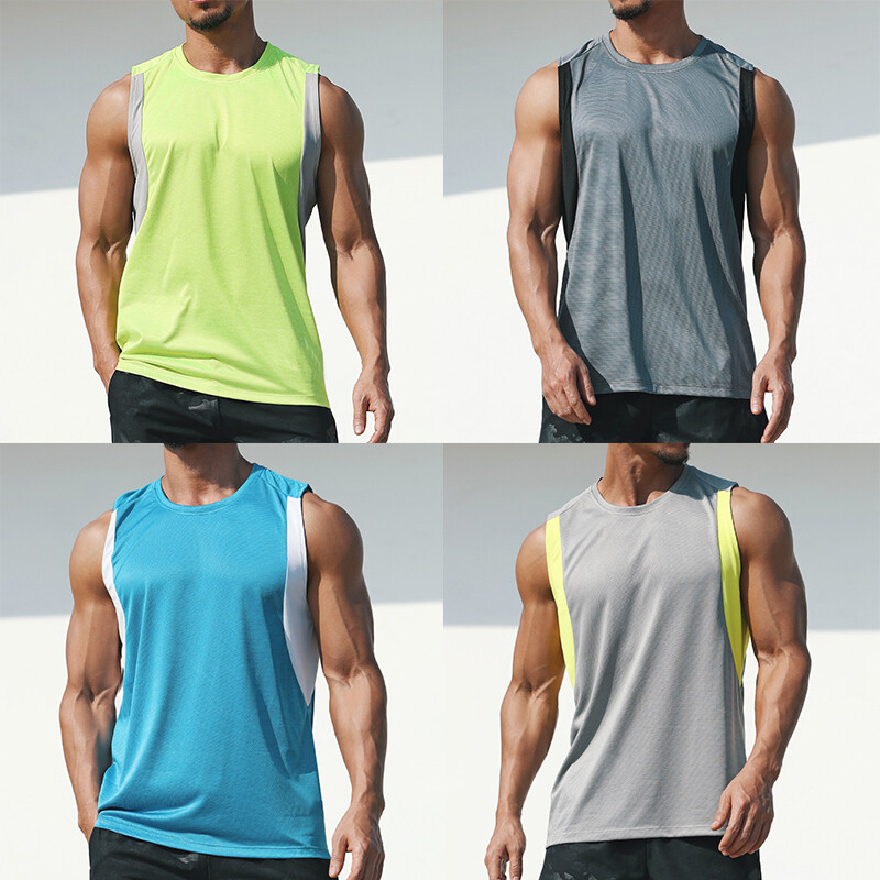 Summer Sports Solid Fitness Tank Top Sleeveless Gym Workout T Shirts