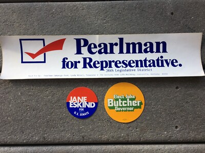 Vtg 1978 Kentucky Tennessee Election Decals Butcher Gov Eskind Senate Pearlman