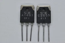 1pair  Transistor SANKEN TO-3P 2SA1491/2SC3855 ORIGINAL  NEW  USA