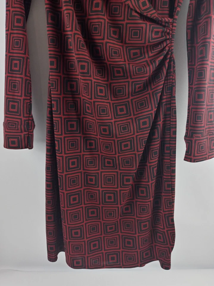 Express искусственного надежном платье женщин размер 4 V шеи геометрический принт Midi - Изображение 2 из 4