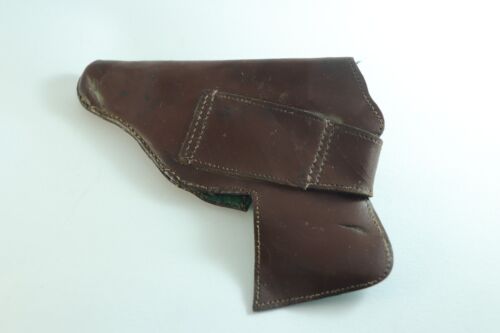 Vintage Leather Revolver Holster, Brown & Green Holster Case Original - Picture 5 of 14
