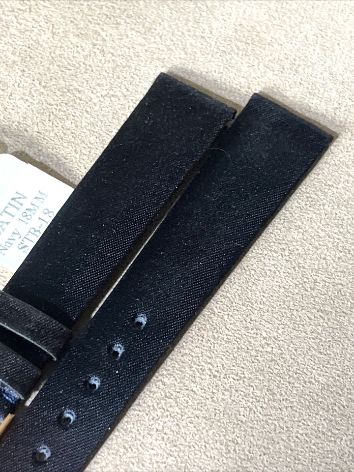 deBeer Watch Strap 18 x 14 Black Satin Extra Thin 7.5" SWISS MADE - Image 2 of 4