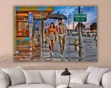 Canvas of Nipsey Hussle and Lauren London walking. Art is better than a poster!