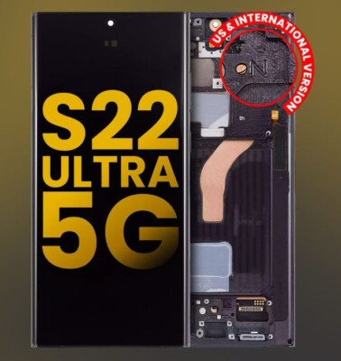 Original Samsung Galaxy S22 Ultra 5G LCD Display Touch Screen Digitizer + Frame 
