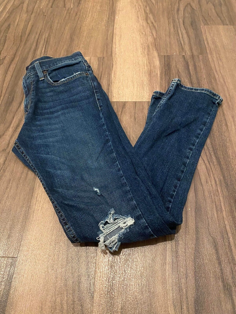 Hollister Distressed Epic Flex Jeans Skinny Fit 29x32 Dark Blue