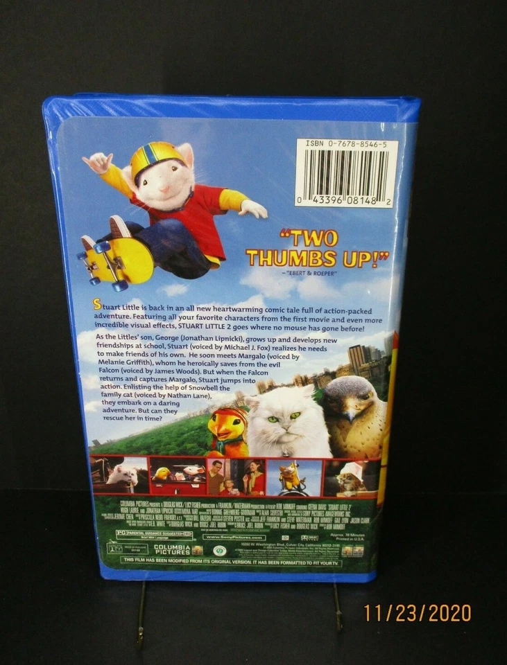 Stuart Little 2 (VHS, 2002, Clamshell) Michael J. Fox, Geena Davis, Hugh Laurie - Image 2 of 3