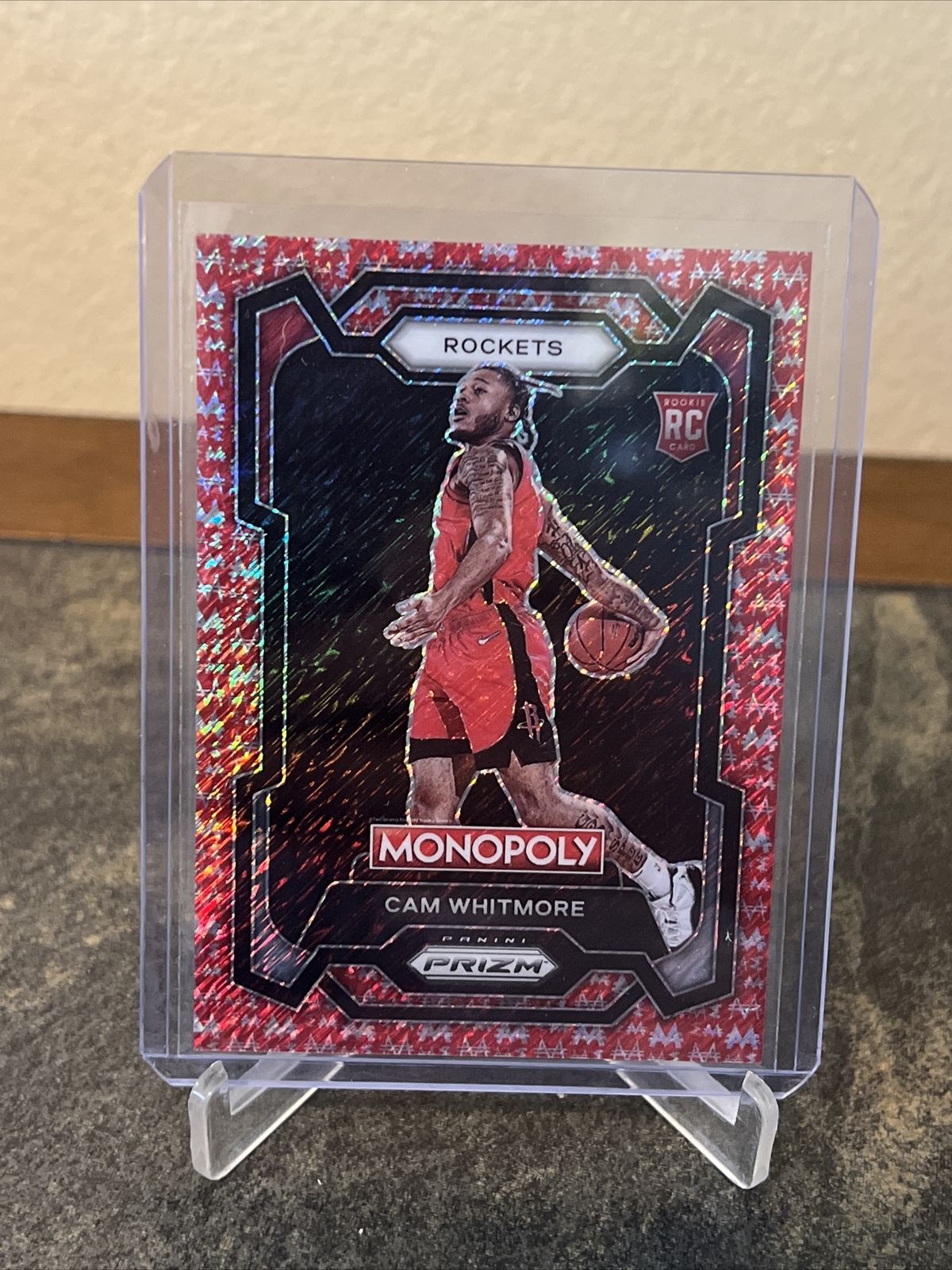 2023-24 Panini Prizm Monopoly Cam Whitmore RC #31 Red Millionaire Shimmer #/100