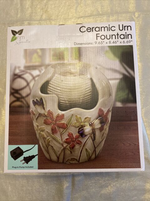 Ceramic Urn Fountain For Human Ashes - 9.65”x8.46”x6.69” NEW