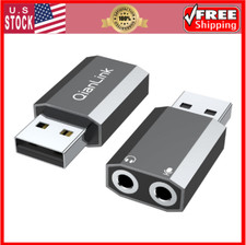 USB to 3.5mm Audio Adapter 2-Pack ,External Stereo Sound Card with Dual TRS...