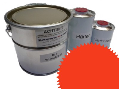 5 Liter Set 2K Automotive Paint Ral 2004 Pure Orange Acrylic Shiny Lackpoint Uni