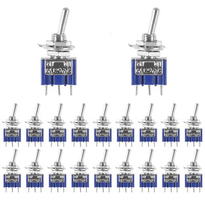 Mini Toggle Switch Spdt 125V 6A 2 Position With Hex Nuts For Diy Projects