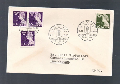 Sweden 1946 set E.Tegner stamps (Michel 323/24) nice used on FDC