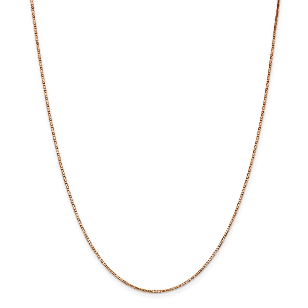 14k Rose Gold 1.10mm Box Link Chain Necklace 24 Inch