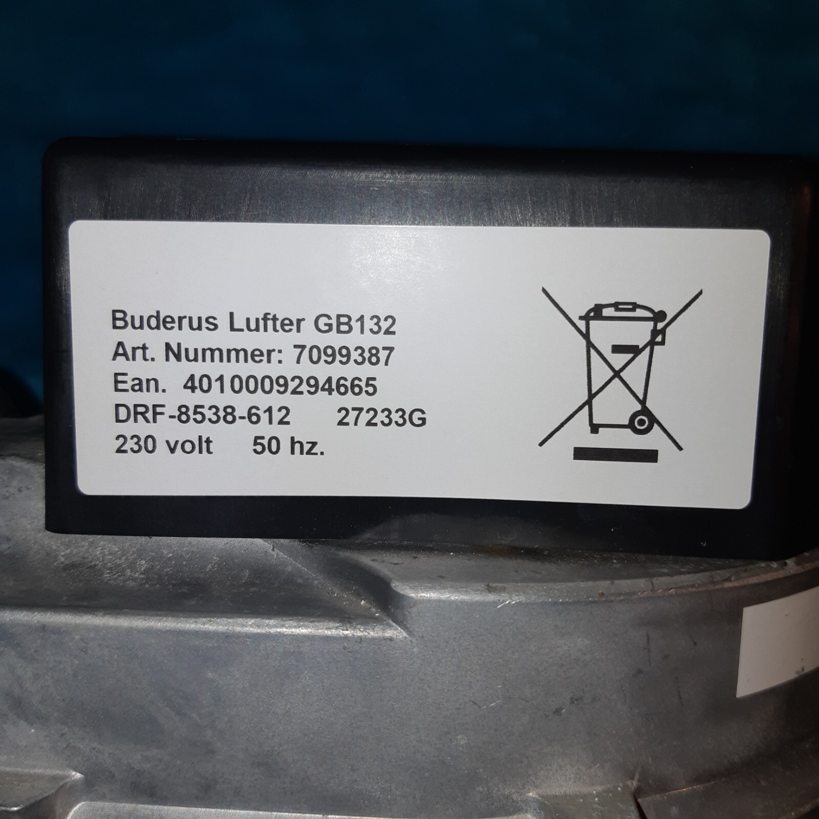 Buderus Gebläse GB132&152(T) BK13&15. Version V3 (620.010A  