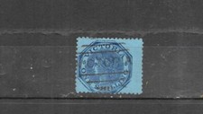 AUSTRALIA . VICTORIA. QUEEN VIC. 1863-1901. 1/-. BLUE ON BLUE. USED. AS PER SCAN
