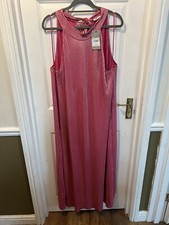 BNWT TU SPARKLY PINK RIBBED STYLE MAXI DRESS SIZE 24 Rrp £25