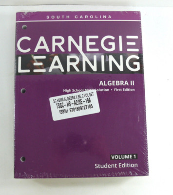 NEW SEALED TEXTBOOKS:Carnegie Algebra II HS Math Solution 1st Ed. Volume 1 & 2