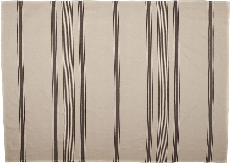 Tablecloth Rectangle 57 x 80 in Grain Sack Stripe Slate Beige Farmhouse Decor - Image 4 of 4
