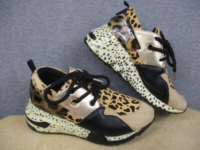 Steve Madden Cliff Animal Print Cow Hair Leather Shoes Sneakers