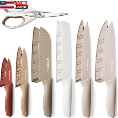 Knife Set, 13 Pieces Kitchen Knives Set with Healthy Anti-Rust Coating, Dishwash