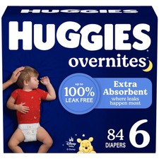 Huggies Baby Diapers Overnites Size 6 84 Ct 2-Pack 35 lbs 