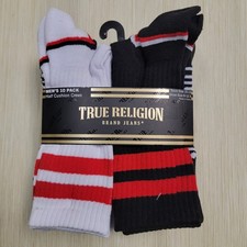 True Religion Men's 10-Pack Half Cushion Crews Socks Multicolor Size 10-13
