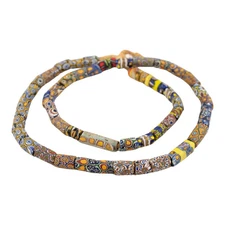 Antique Venetian Millefiori African Trade Beads #20697 10mm Ghana Multicolor