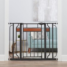 Safety 37" Extra Tall Baby Gate for Doorways  Bottom of Stairs, Wood Accent ...