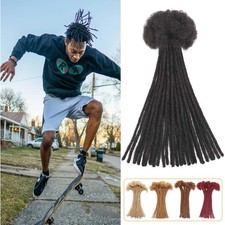 Human Hair Loc Extensions 30 Strands 0.4cm 6in 1B Natural Black