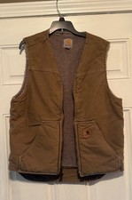 Carhartt V26 FRB Sherpa Lined Work Canvas Vest Ranch Workwear Western Small