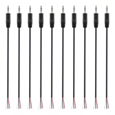 Fancasee 10-Pack 3.5mm 1/8" to Speaker Wire TRS Stereo Male Plug Bare... 