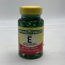 Spring Valley Vitamin E 180mg (400 IU) – 100 Softgels Each Exp: 11/27