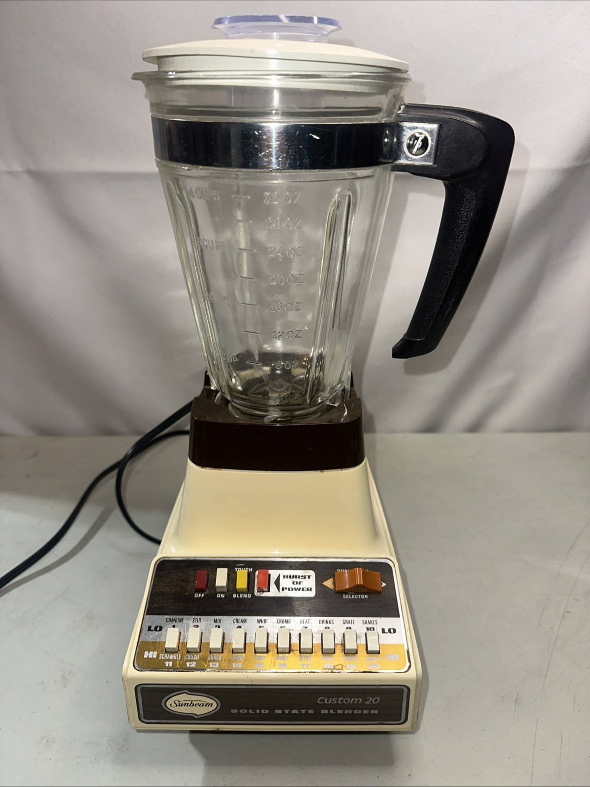 Vintage Sunbeam Solid State Custom 20 Speed  Blender Mustard USA Works!