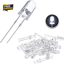 100 Pieces Clear LED Light Emitting Diodes Bulb LED Lamp, 5 Mm White 