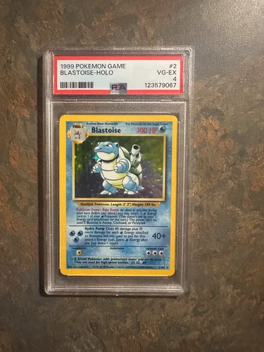 1999 POKEMON BASE SET UNLIMITED #2 BLASTOISE-HOLO PSA 4