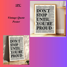 Vintage Quote Poster Canvas Wall Art Without Frame, For Bedroom, Living Room
